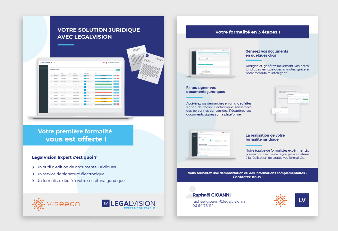 Flyer partenariat LEGALVISION et VISEEON 